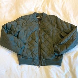VINCE EUC green puffer / quilted bomber jacket, size Small
